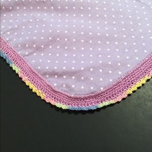 Receiving Blanket Crochet Edge Hand Made